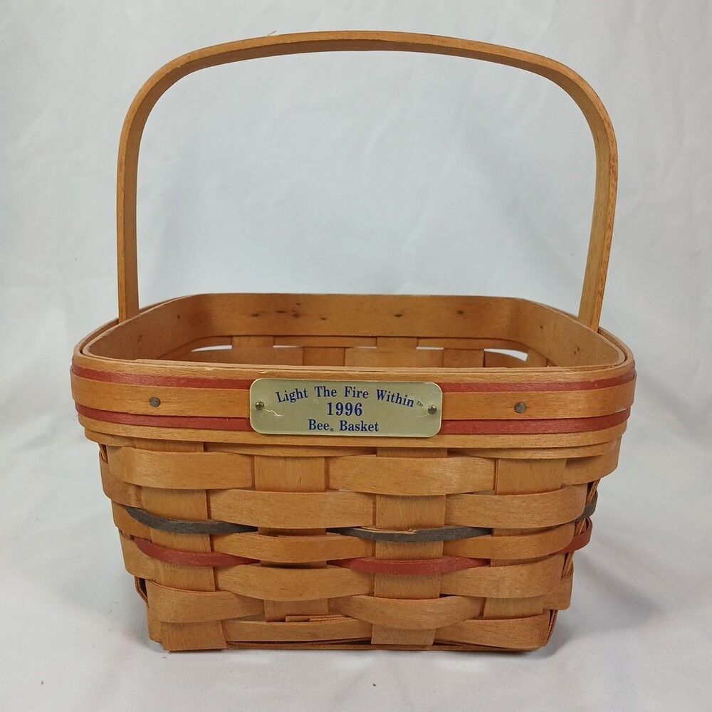 Longaberger 1996 Bee Basket Light The Fire Within Event Plaque Red Trim USA